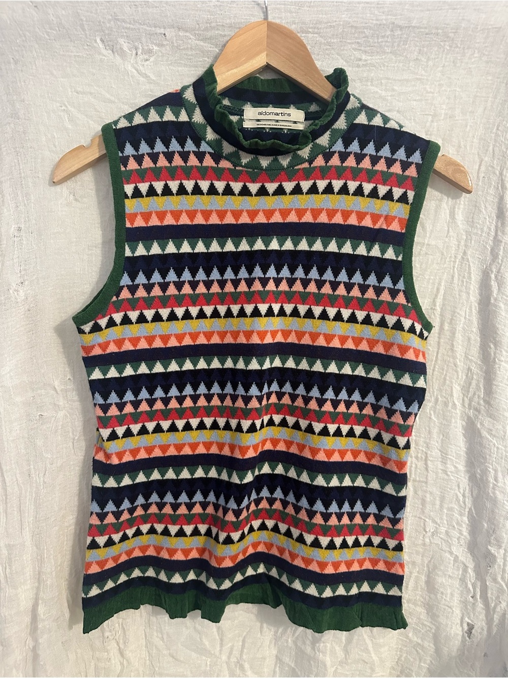 Aldomartins Geometric Knit Sleeveless Sweater in Multicolor